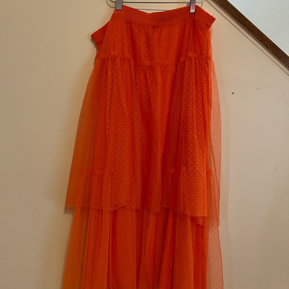 Anthropologie Elegant Orange Tulle Women's Skirt